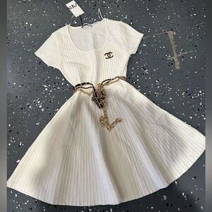 Zara knitted cream dress with belt